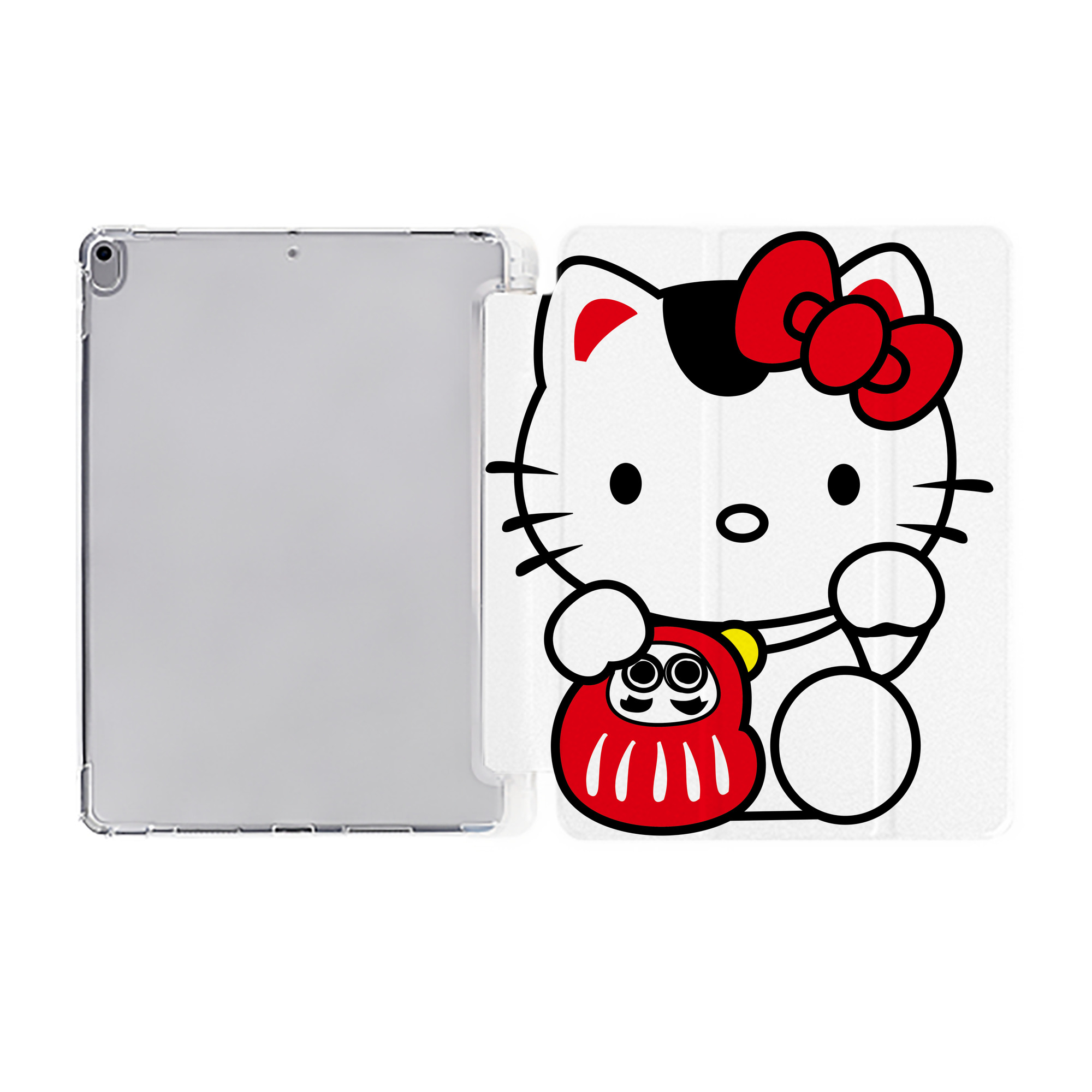 （画像用） Hello Kitty ハローキティ IPad ケース ペン収納付き 三つ折りスタンド PUレザー×シリコン 対応機種9.5/10.5/10.9インチ